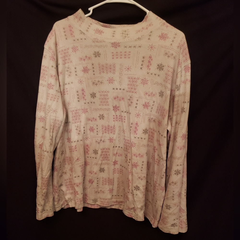 White pink design shirt